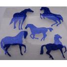 5  Bügelpailletten Pferde holo blau
